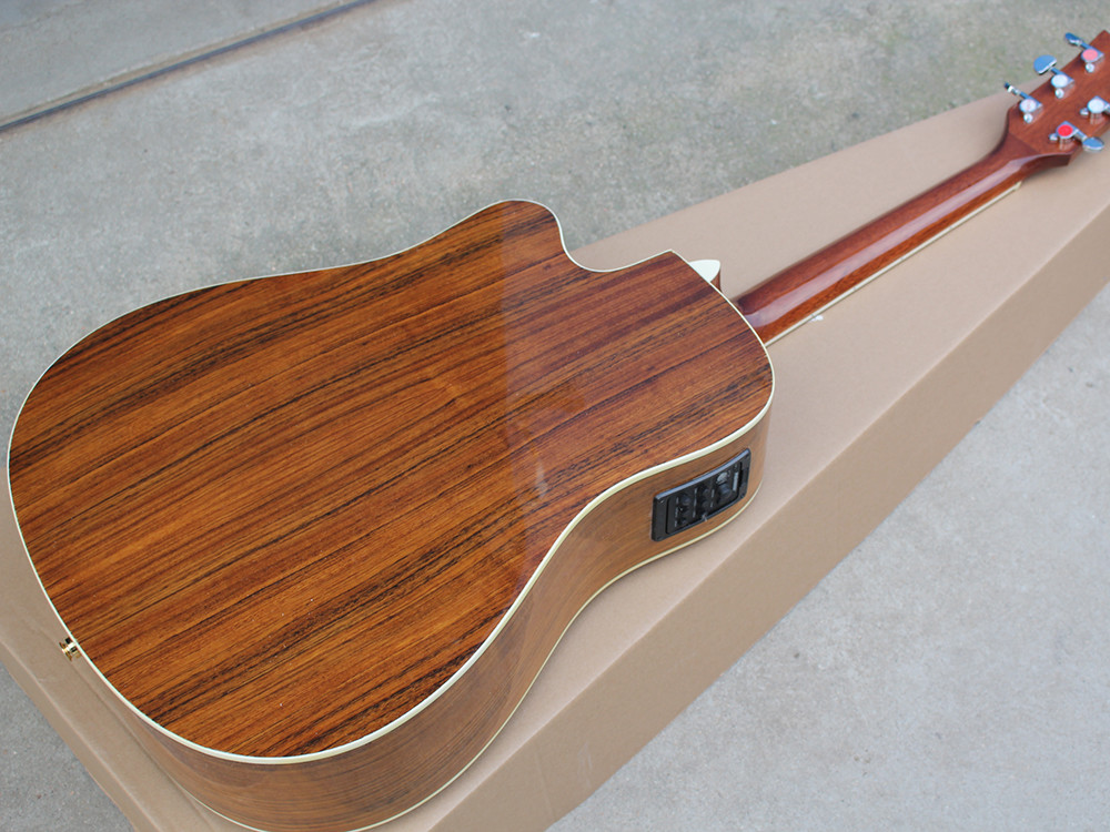 Factory custom 41" tobacco sunburst j45 acoustic guitar with Rosewood fingerboard,White binding,Can add fishman pickups