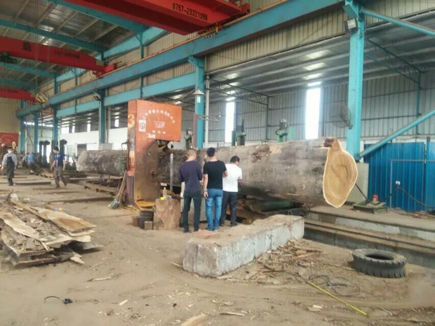 MJ3310 Vertical Band Sawmill with Log Carriage / Wood vertical cutting bandsaw mill with sports car