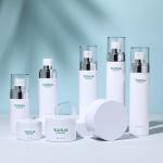 60ml 80ml 100ml White Plastic Bottle With Silver Pump Spray Skincare Set