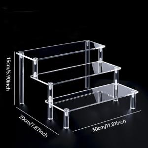 Quality Clear Acrylic Display Stand Plexiglas Storage Shelf Ladder-shaped For Desktop wholesale