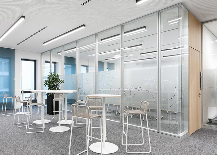 Framed Glass Partition Wall Vertical Full View Interior Glass Partition Wall With Aluminum Frame