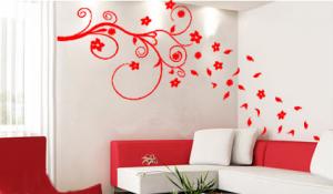 Quality 2000*1500mm Red Flower PVC Transfer Film Wall Sticker A0043 wholesale