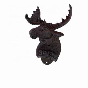 Quality Home Decor Deer Head Brown Rust Cast Iron Bottle Opener wholesale