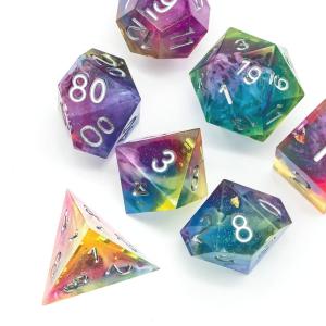 Quality Antiwear Lightweight Galaxy Dice Set , Multipurpose Large Resin Dice wholesale