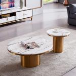 White Marble Circular Combination Coffee Table OEM ODM