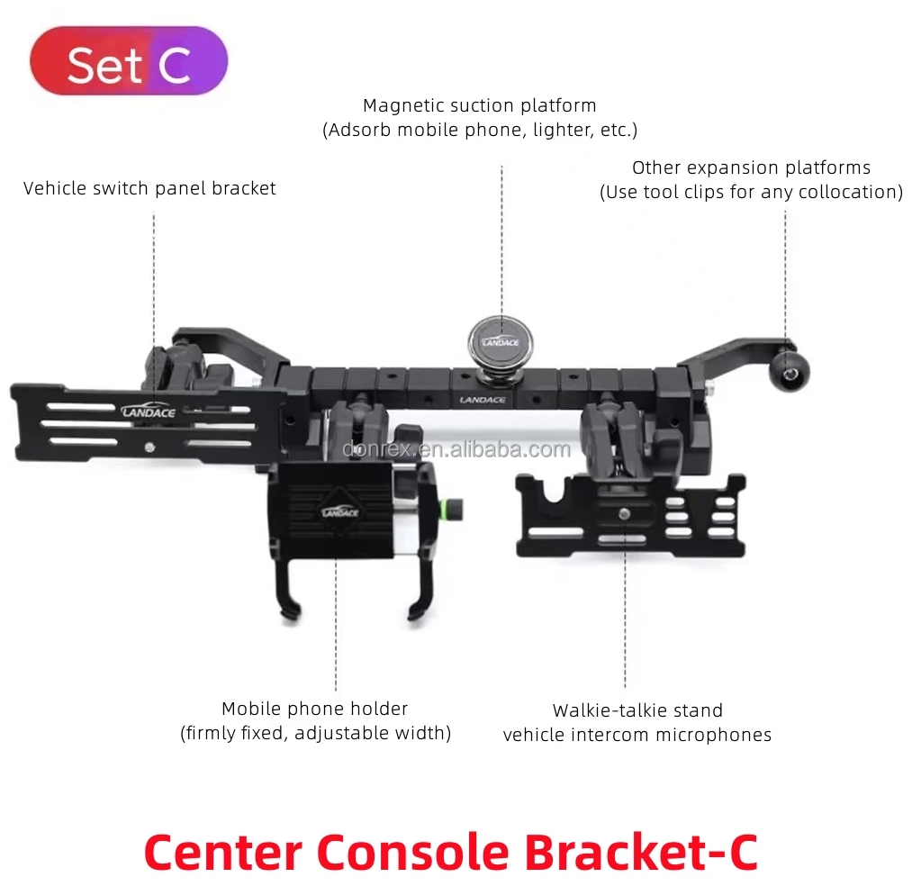 262*488*96mm Size Aluminum Alloy Center Console Bracket for Jeep Wrangler Accessories