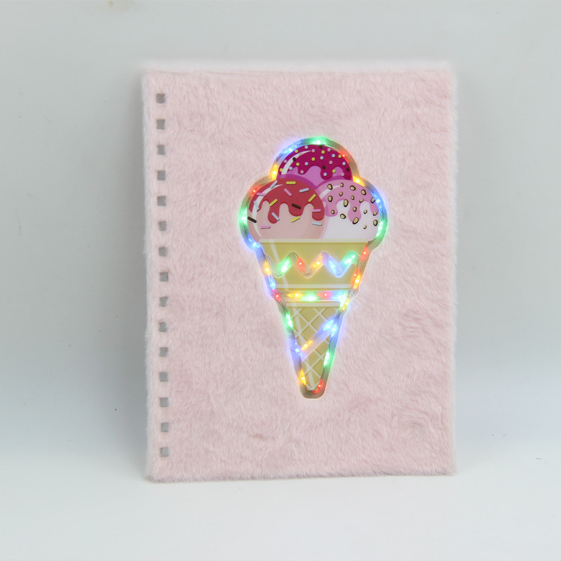 Custom Colorful Led Small Giveaway Gifts Ice Cream Pattern Notebook