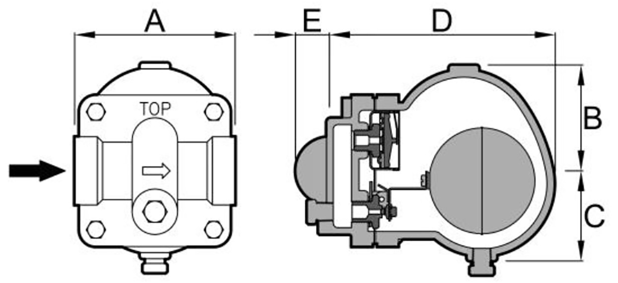 F2 Cast Iron Thermostatic Ball Float Type Steam Trap For Corrugated Machine