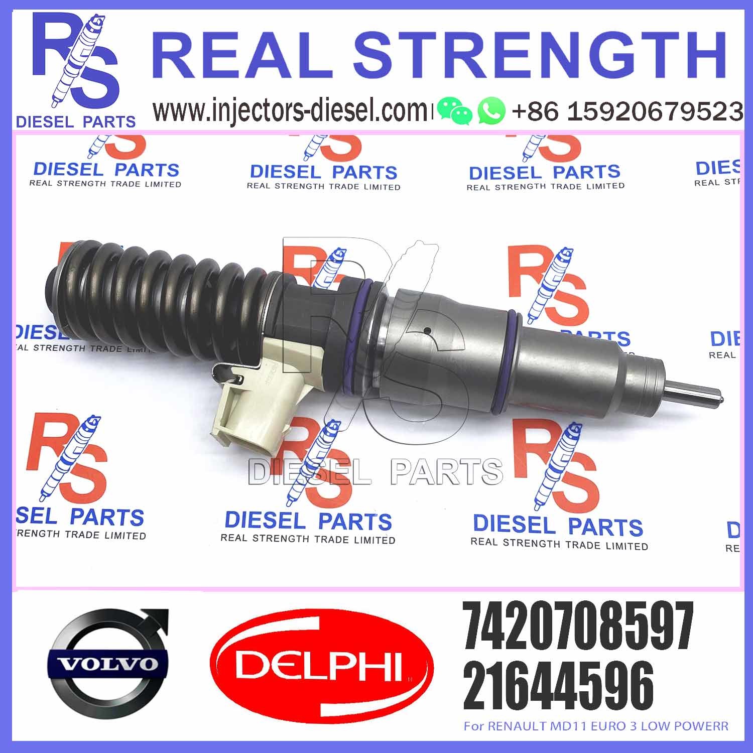 High Quality Diesel Fuel Injector 21644596 5001867216 7420708597 20708597 BEBE4D04001 For RENAULT MD11 EURO 3 LOW POWER