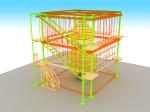 Team Building Adventure High Ropes Course 2.4m Layer Height Multifunction