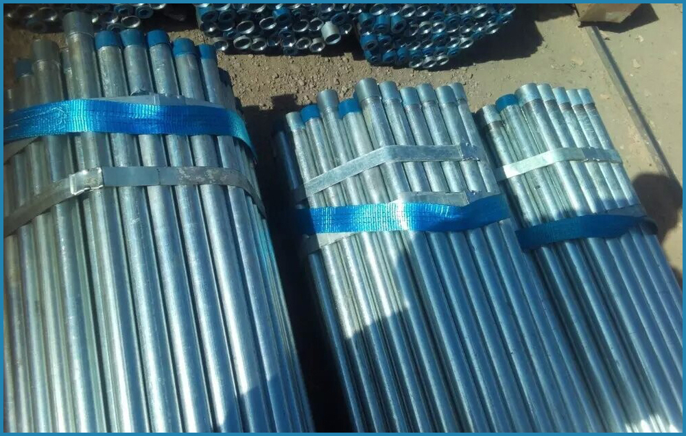 threaded galvanized steel pipe with sockets and caps