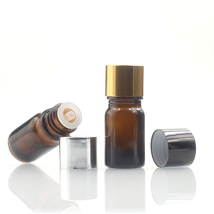 Round Glass Liquid Dropper Bottle With Screw Dropper Cap