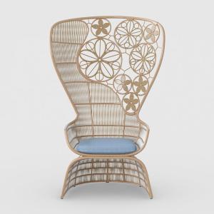 Quality Exquisite Flower Wicker Plastic Rattan Bistro Chair wholesale