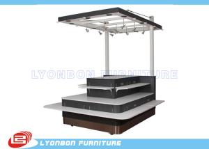 Quality MDF Shopping Mall Wooden Kiosk With Wheels , SGS Mobile Display Kiosk wholesale