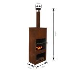 OEM ODM Outdoor Fireplace Corten Steel Chiminea 1500mm Height