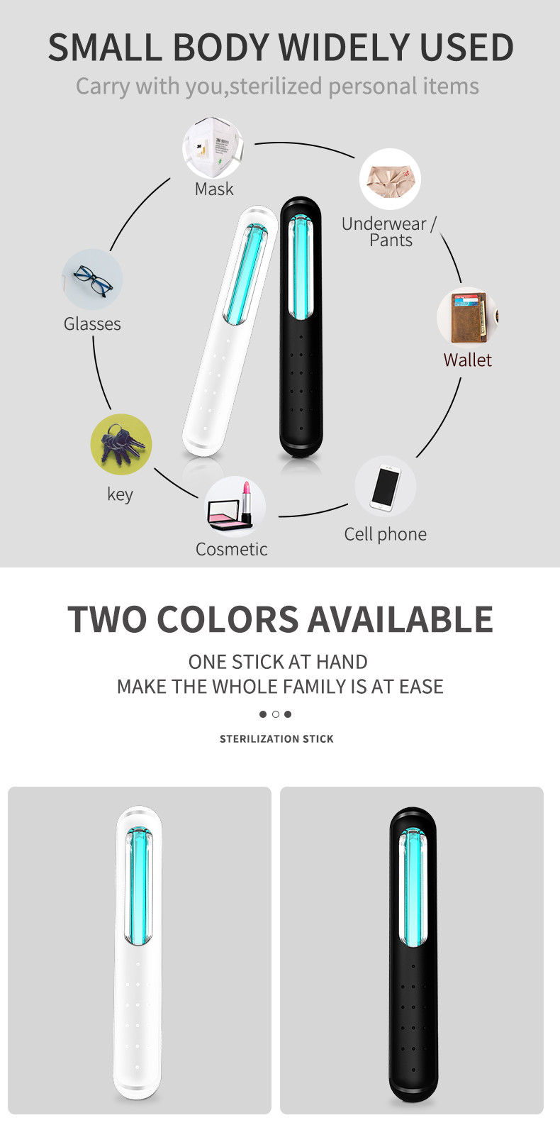 Antibacterial USB Disinfection UV Sterilizer Wands
