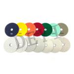 Flexible 5 Inch 3 Step Diamond Resin Dry Polishing Pads 125mm