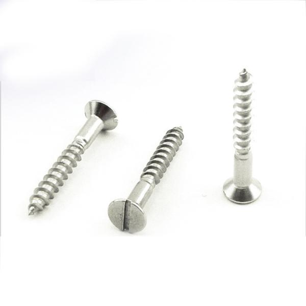 Stainless Steel Slotted Countersunk Head Wood Screws Slotted Flat Head Wood