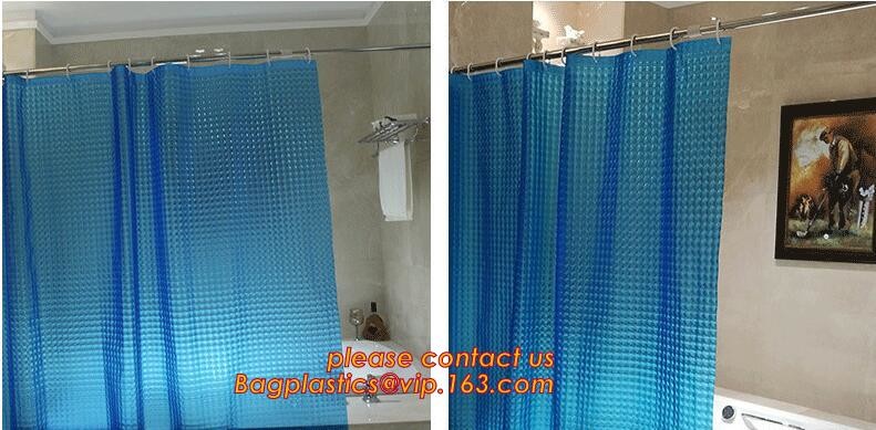 SCENERY PRINTING POLYESTER SHOWER CURTAIN, custom 3d eva shower curtain for bathroom, Popular cotton hooks polyester tex