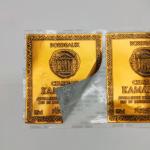 Gold Foil Stamped Stickers Printed Labels Rectangle Logo Roll Food Wine Bottle