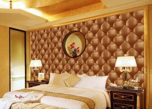 Quality Concise Diamond Printing Inmitation Leather Wall Coverings Moisture Resistant wholesale