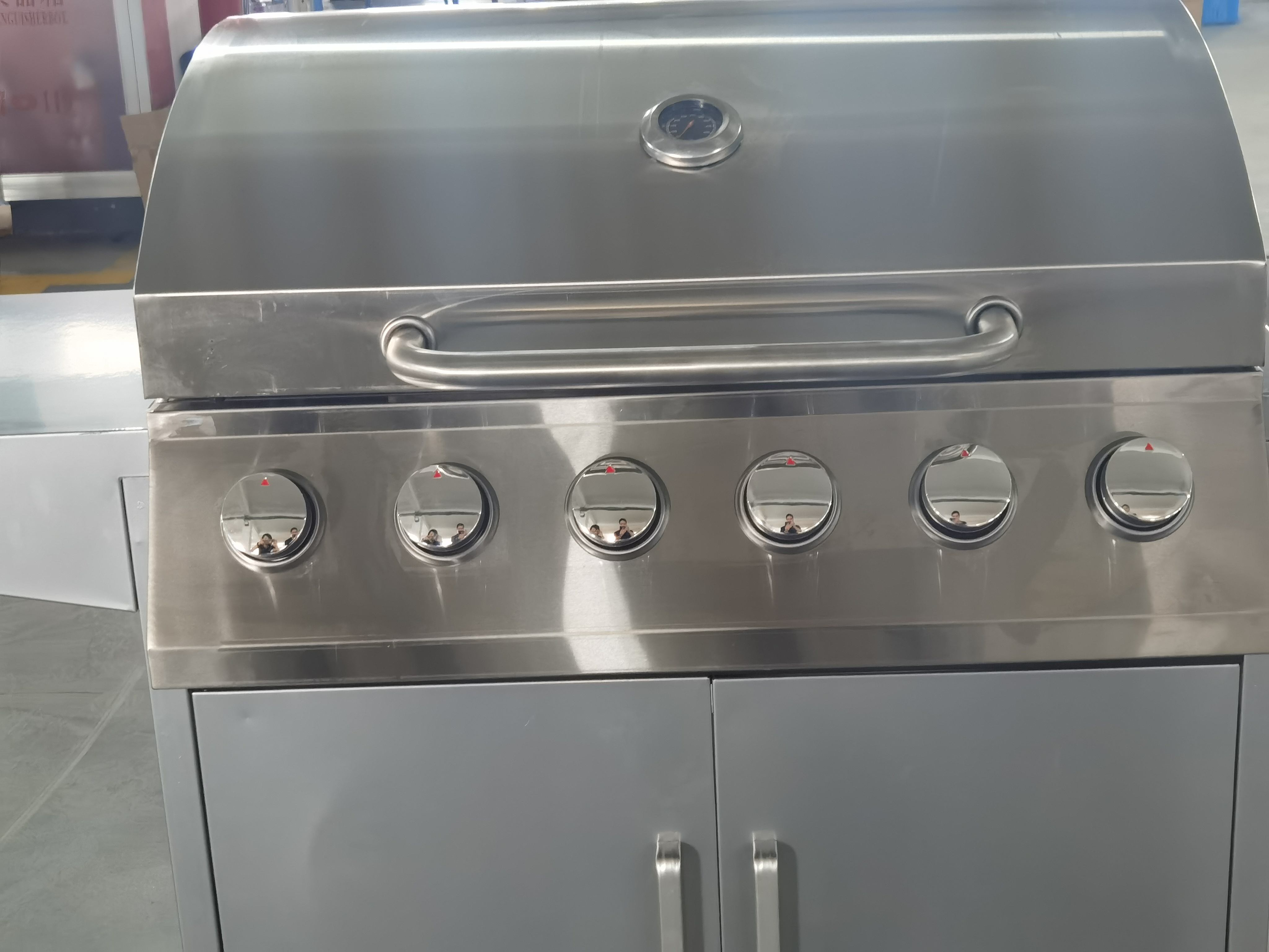 YF-01ZW06-BS Heavy-Duty Stainless Steel 6 1 Burners BBQ Gas Grill with Powder Coating