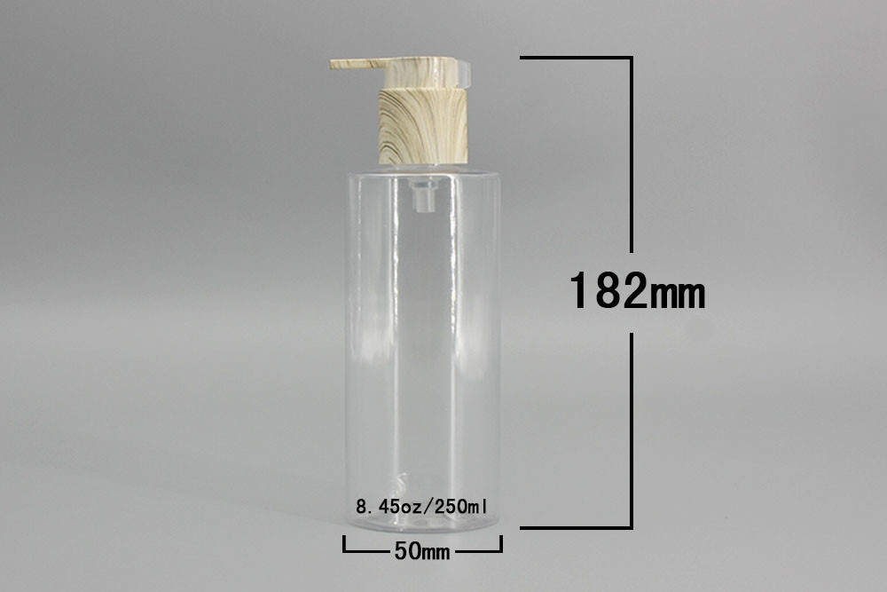 PET Plastic 21mm 8.45oz Shampoo Pump Bottles