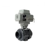 Plastic UPVC Electric Ball Valve Thread Connection For Water Acid And Corrosive