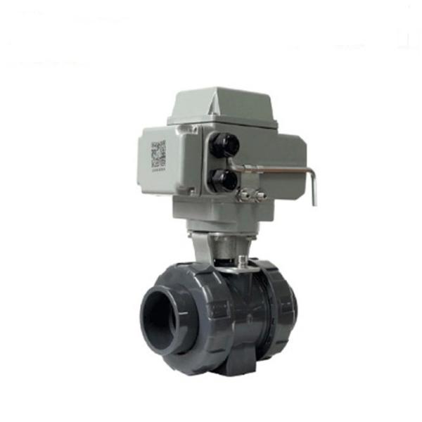 Plastic UPVC Electric Ball Valve Thread Connection For Water Acid And Corrosive