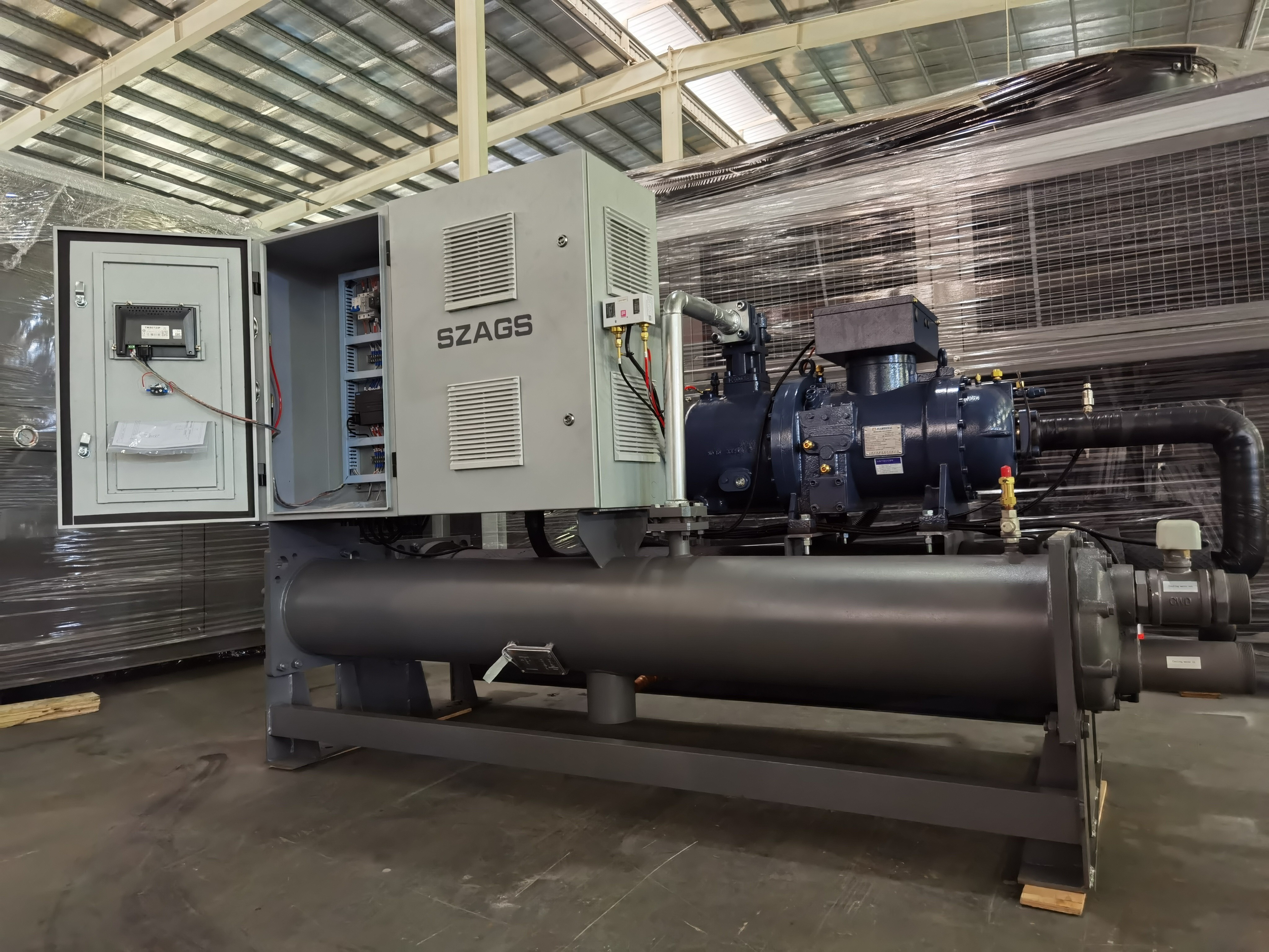 100hp Water-cooled Screw Type Chiller With Hanbell Compressor Use For Cooling Mixing Tank