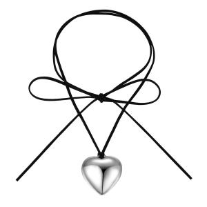 Quality Polyester Silver Heart Necklace for Women Fashionable and Durable wholesale