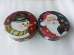 2017 XMAS Round Tin Cookie Containers , Diameter 200mm,Height 80mm ,Gold Color