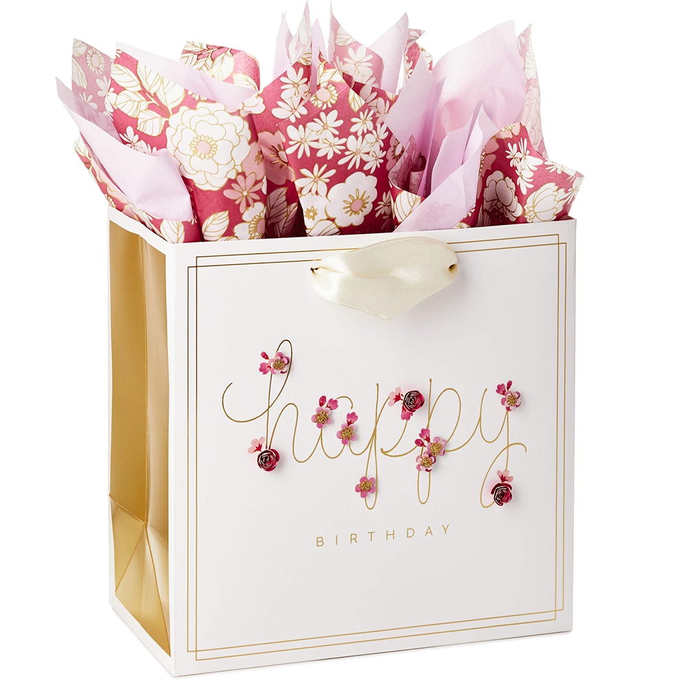 Industrial Custom Flower Bouquet Carrier Paper Bag with CMYK 4 Color Offset Printing