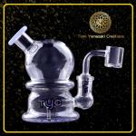 4 Inch Thick Hookah Water Pipe Bong Shisha Glass Smoking Pipe With Bowl Blue