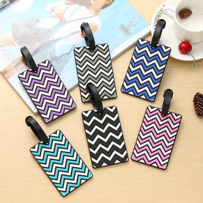Cartoon Silicone Travel Luggage Tag with Belt Strap Food Grade and Style Card Holder