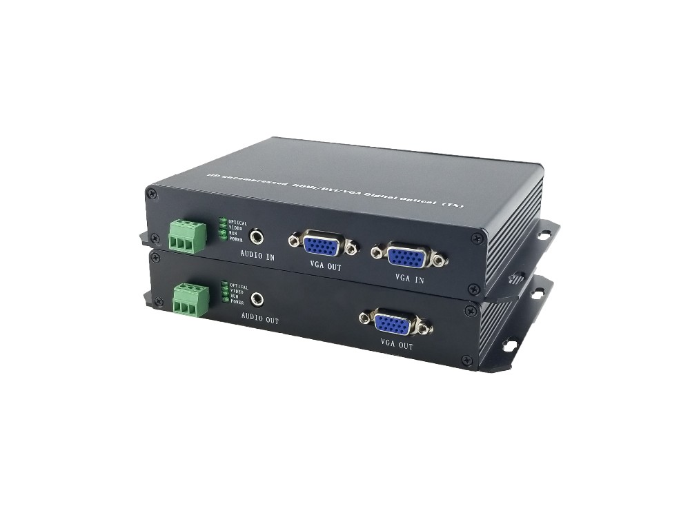 Ho-link video to fiber converter,4 Chs VGA+4 Chs Forward Audio+4 Chs RS232