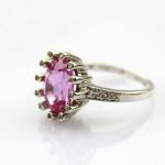 Women' Jewellery Sterling Silver Oval Garnet Cubic Zircon Ring(S-RT719)