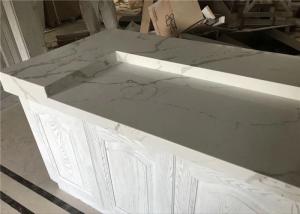 Quality Modern House Prefab Kitchen Countertops Calacatta White Quartz Bar Top wholesale