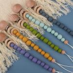 Toddlers Eco Friendly Silicone Pacifier Holder Beaded Pacifier Clip Heat