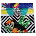 Recycled Material White and Yellow Stripe Pineapple Printed Sand Free Swimming