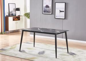 Quality Painted Petal Leg 90cm 50kgs Modern Black Dining Table wholesale