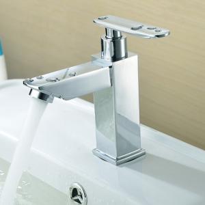 Quality Zinc Square Single Cold Basin Tap Lever Handle Vessel Sink Faucet wholesale