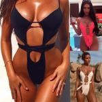 OEM Custom Yellow and White Leopard Nylon Beach One Piece Hot Wallpaper Bikini