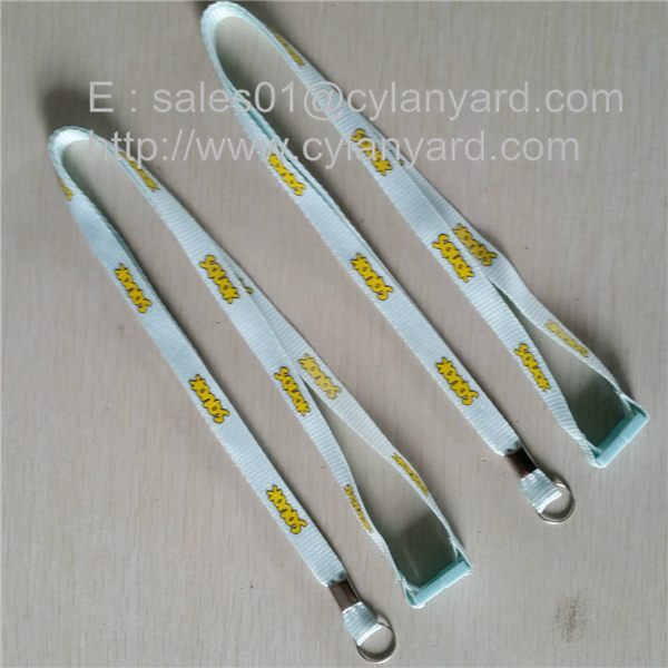 polyester key lanyard with metal crimped