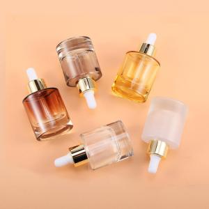 Quality Glass Cylinder Dropper Bottle 15ml 30ml 40ml And 50ml With White Cap Thickness Base wholesale