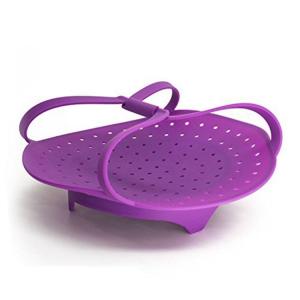 Quality Kitchen Red Top Rated Strainer Stovetop Eco-friendly Food Grade Customized Color Logo Silicone Food Steamer in pressure cooker wholesale