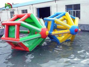 Quality Colorful 3 * 2.8m Blow Up Water Wheel PVC Tarpaulin Toy For Adult / Kids Summer Use wholesale