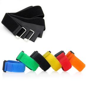 Quality Reusable Nylon Hook Loop Band Adjustable Fastening Cable Tie Wraps With Metal Buckle wholesale