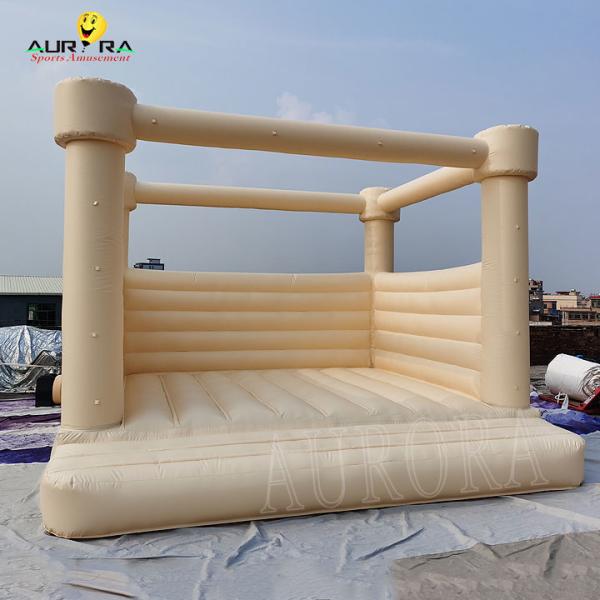 Custom Logo Inflatable Beige Bouncy Castle Bouncing Castle Commercial UV