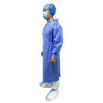 Blue Knitted Cuff Disposable Surgical Gown Ultrasonic Seam SMS Nurse Surgical